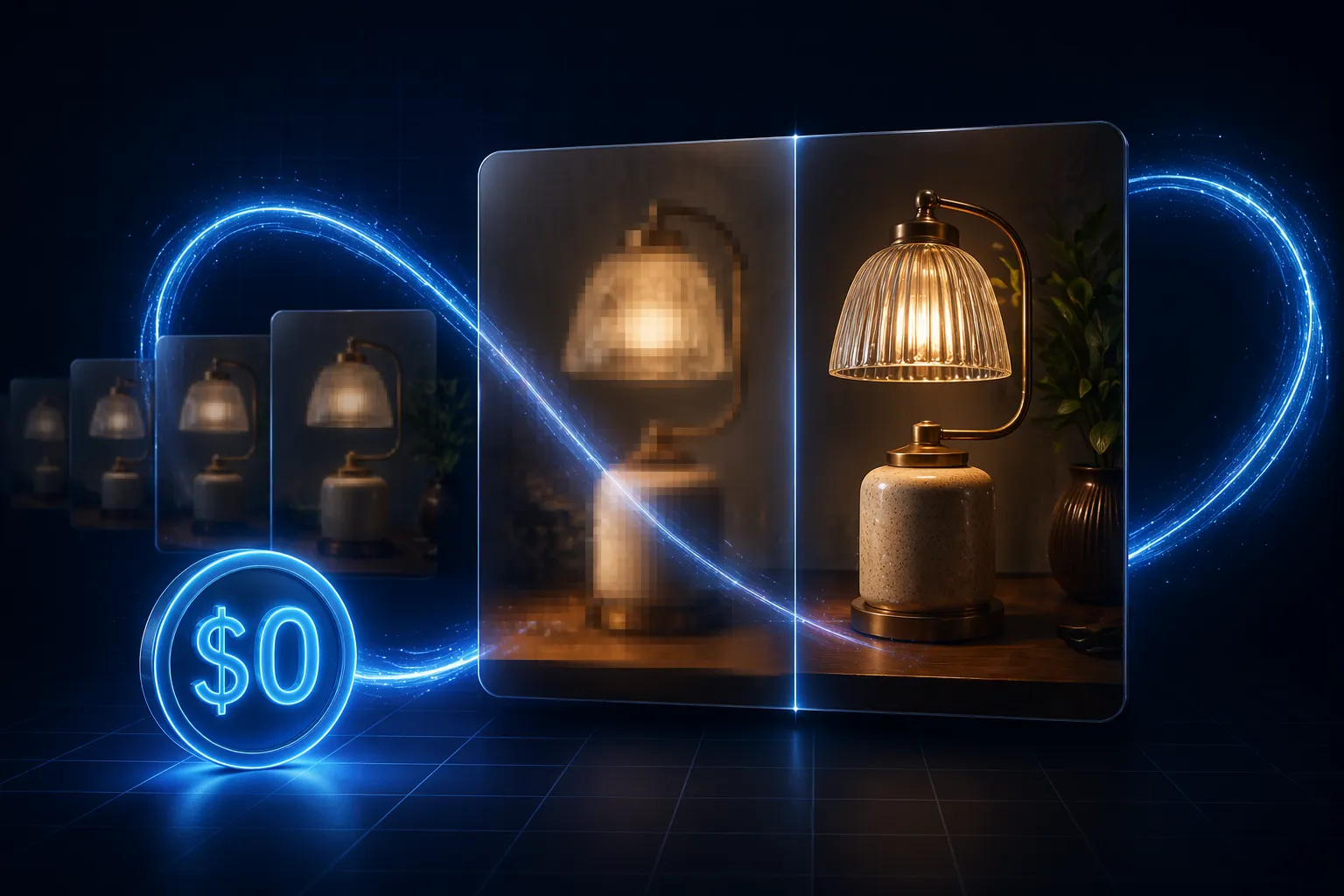 SeedVR2 logo beside a no-cost, no-cap badge illustration